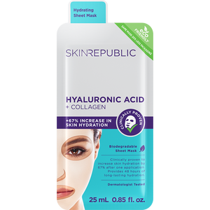 10 Pack Hyaluronic Acid + Collagen Biodegradable Face Mask Sheet